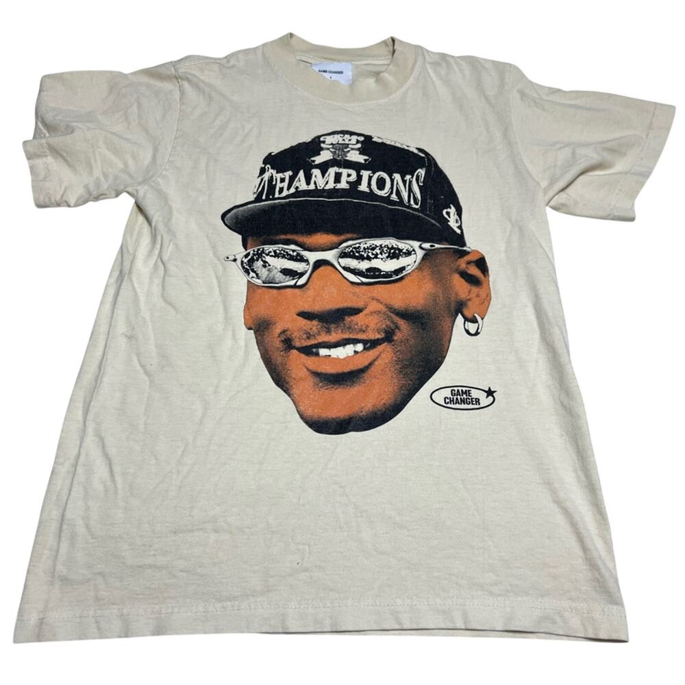 Game Changer Big Head MJ Graphic Heavy Tee Shirt Size Small